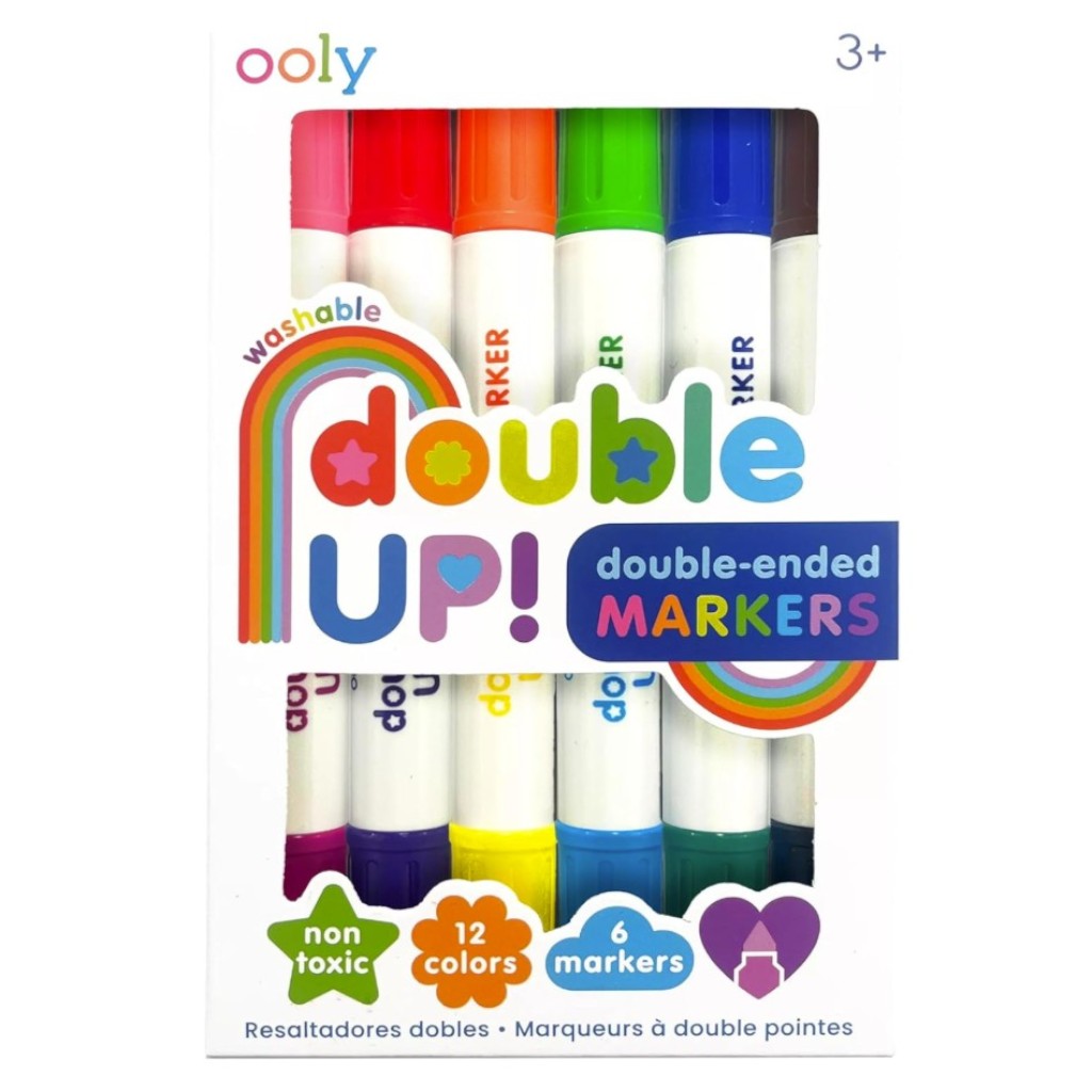 6 Marcadores Double Up! De Doble Punta Brillantes