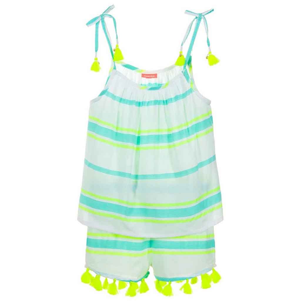 Short Aqua Striped Set De 9 A 10 Años Sunuva