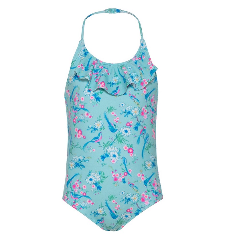 SUNUVA GIRLS frill aqua swimsuit 1-2y