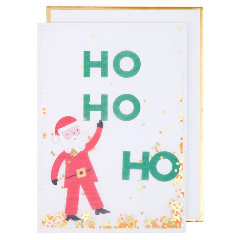 Tarjeta De Navidad Shaker Ho Ho Ho Meri Meri