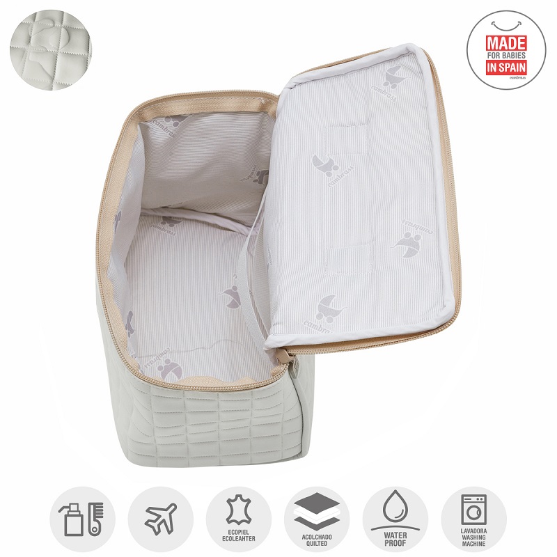 cambrass BOLSO VANITY GOFRE COLLECTION BEIGE 16X25X16CM