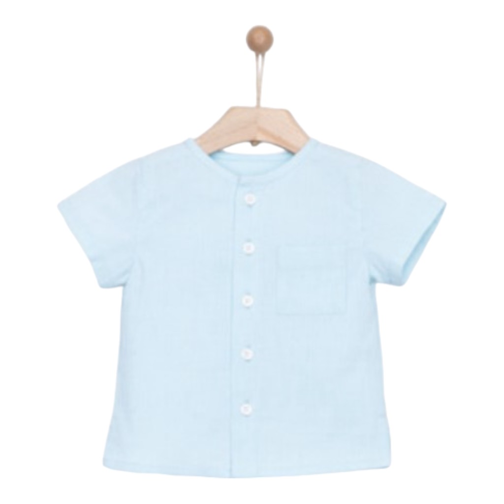 Camisa Bebé Niño M/C Azul 3-6M
