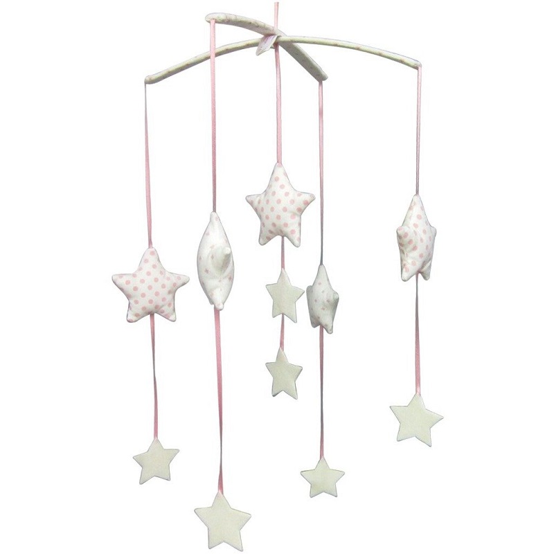 Móvil Musical Designs Falling Star Pink&Ivory Alimrose