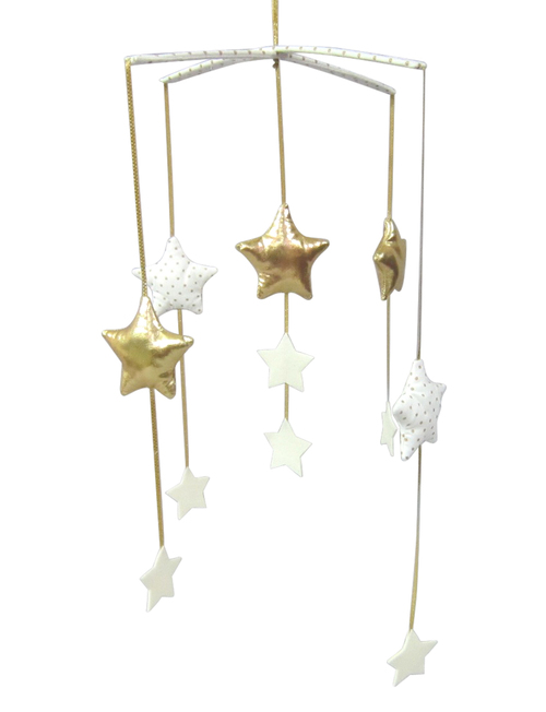 Móvil Musical Falling Star Gold And Ivory Alimrose