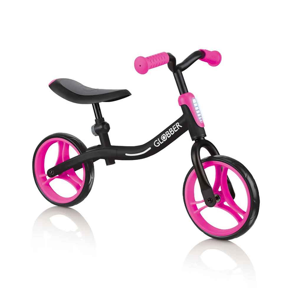 Bicicleta De Balance Go Bike Negro Y Rosado Neón Globber