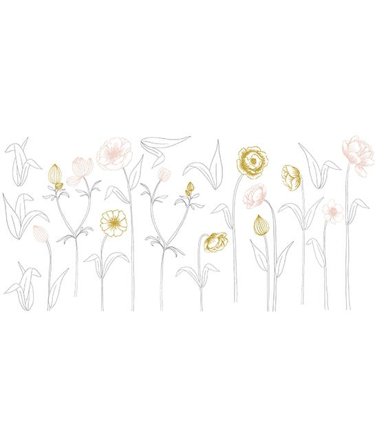 Stickers De Pared Con Diseño De Estilo Floral Lilipinso