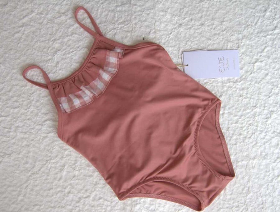 Traje D/ Bano Enterizo.Nina.6A.Coral