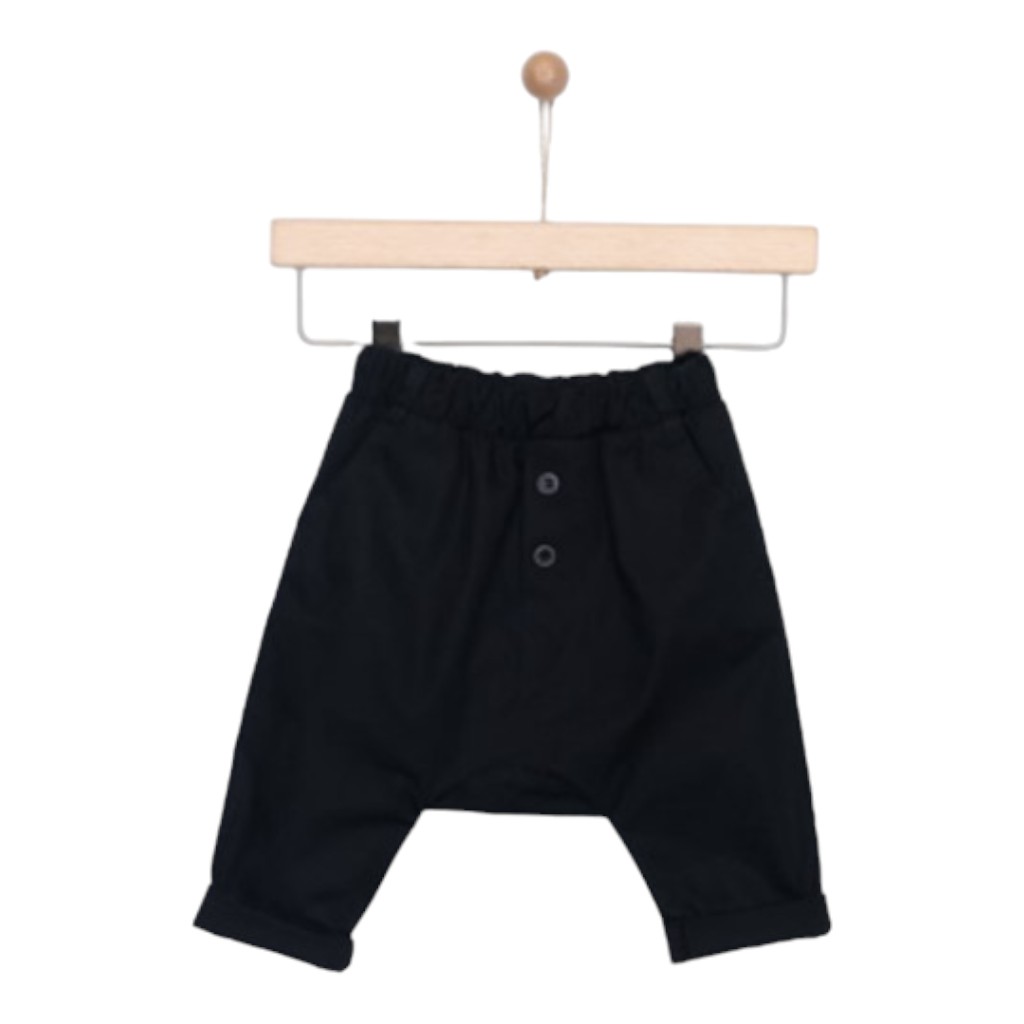 Pantalon Bebe Niño Negro 6-9M