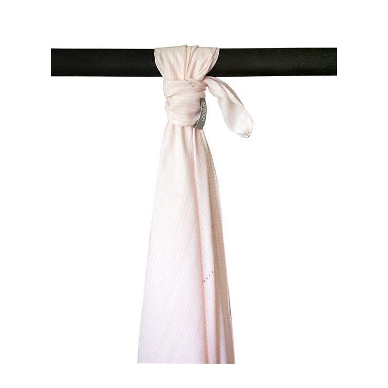 BAMBOOM SWADDLE MUSLIN 120X120CM Stripe white/pink