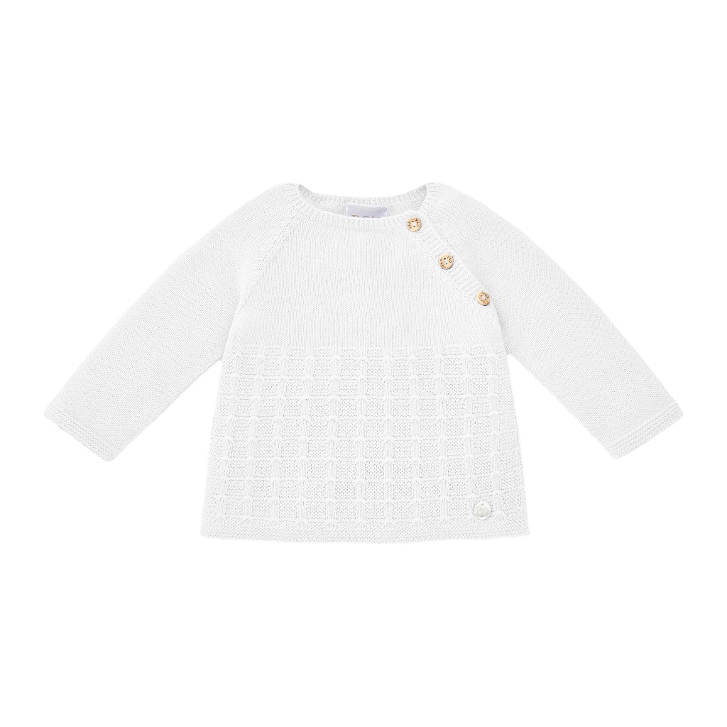 Sueter De Bebé Blanco De 1 Mes Paz Rodriguez