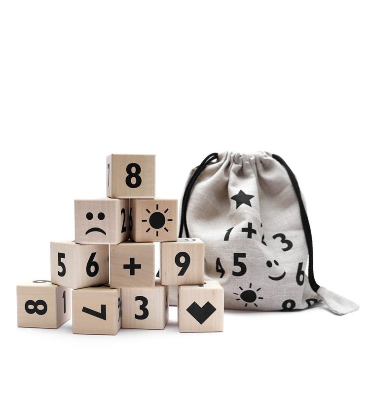 Bloques De Madera Math Blocks - Black Ooh Noo