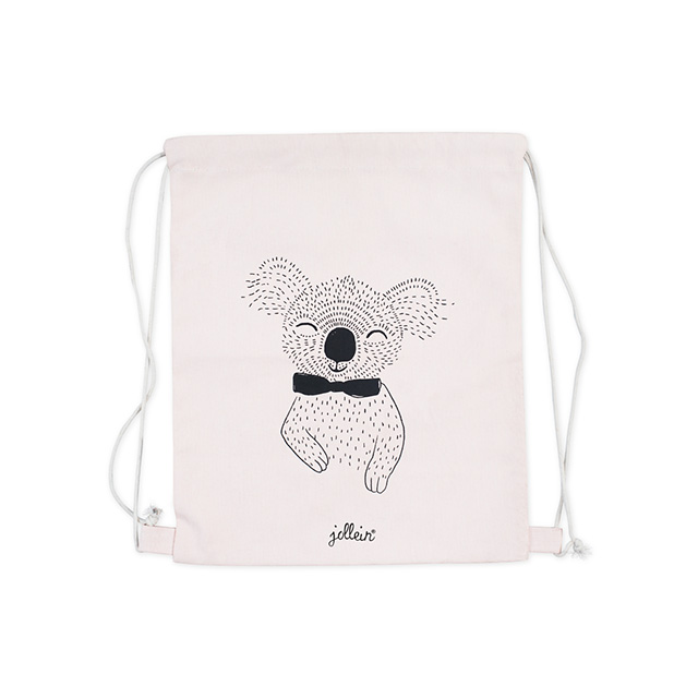 Mochila 30X35Cm Canvas Wild Animals Creamy Peach Jollein