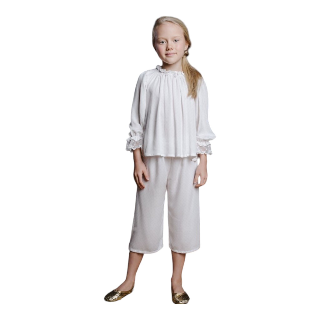 Conjunto Pijama Bebe Niña Crema 0-2