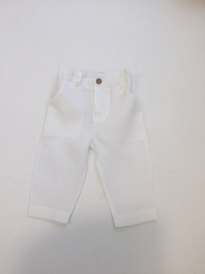 Pantalon Blanco De Lino 6-9 Meses Sugar N' Spice