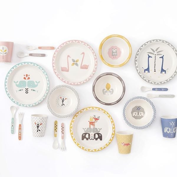 Fresk Dinner set bamboo Whale set of 5
