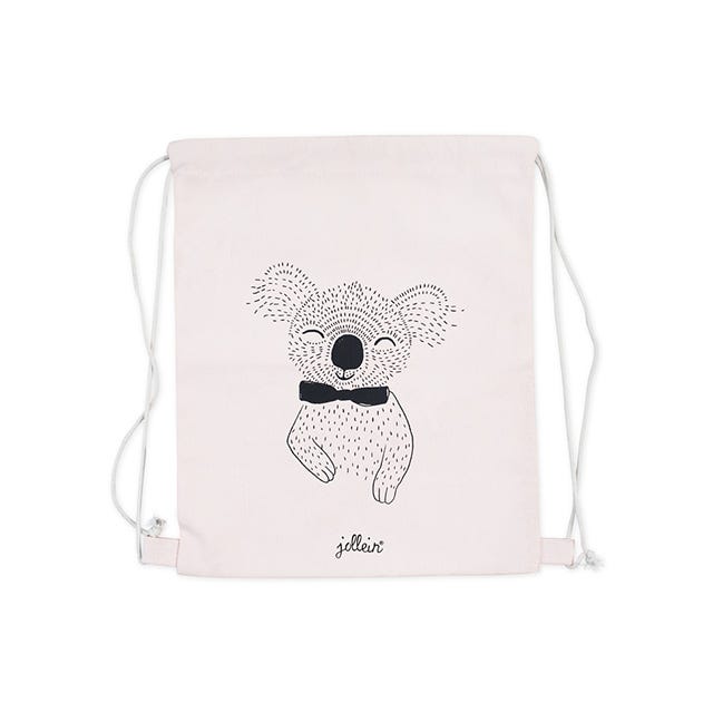 Mochila 30X35Cm Canvas Wild Animals Creamy Peach Jollein