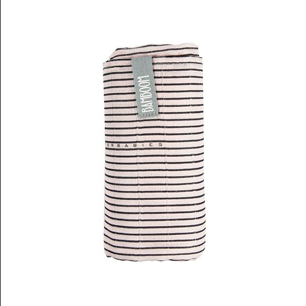 Manta Swaddle Muslin 120X120Cm Stripe Pink/Anthra Bamboom
