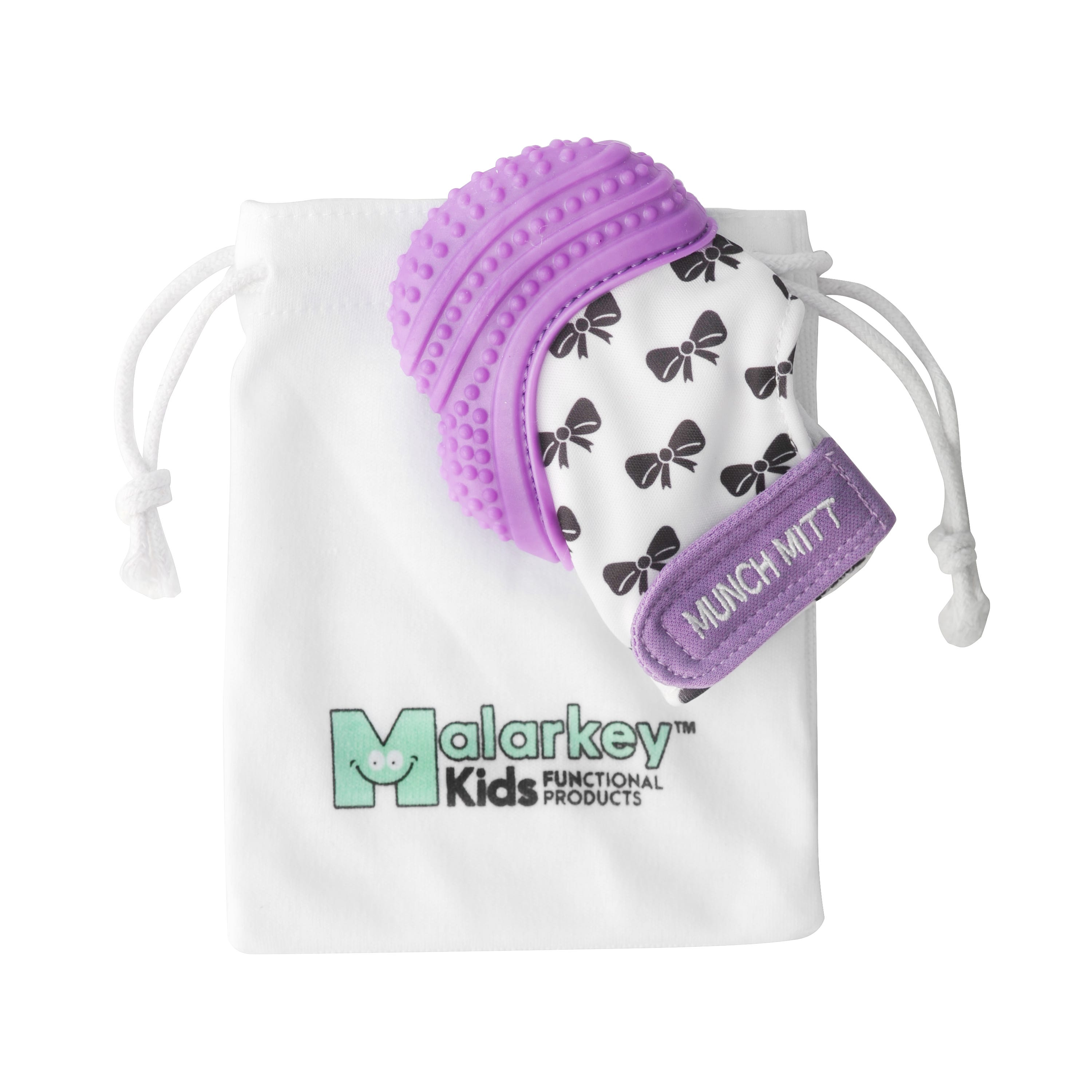 Malarkey Munch Mitt Purple Bows