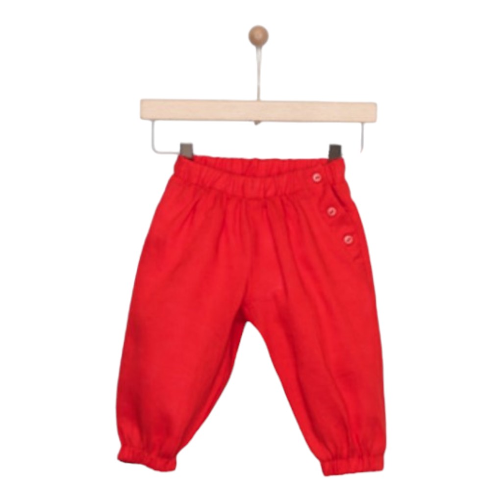 Pantalon Bebe Niña Rojo 3-6M