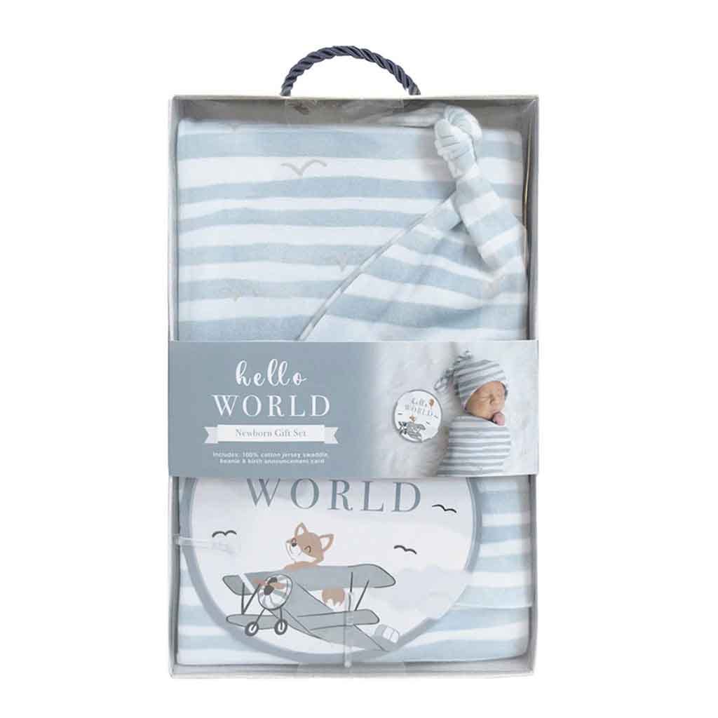 Set De Regalo Para Bebés De Rayas Hello World Lolli Living