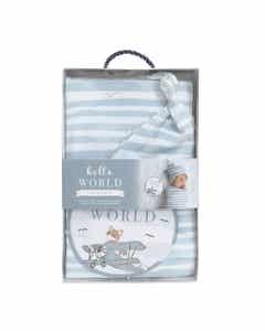 Set De Regalo Para Bebés De Rayas Hello World Lolli Living