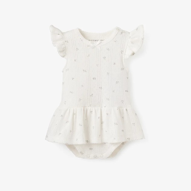 Body Blanco Con Manga Aleteada Para Bebé De 6-9 Meses