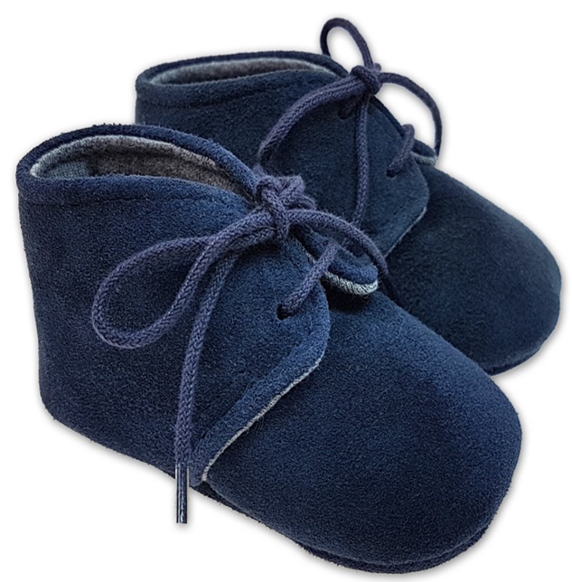 FIOR DI COCCOLE CHAMOIS BABY SHOES BLUE 18