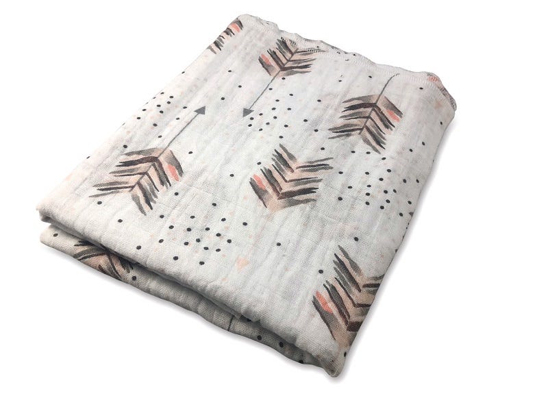 Manta Swaddle Feather Arrow Pink Olli + Lime