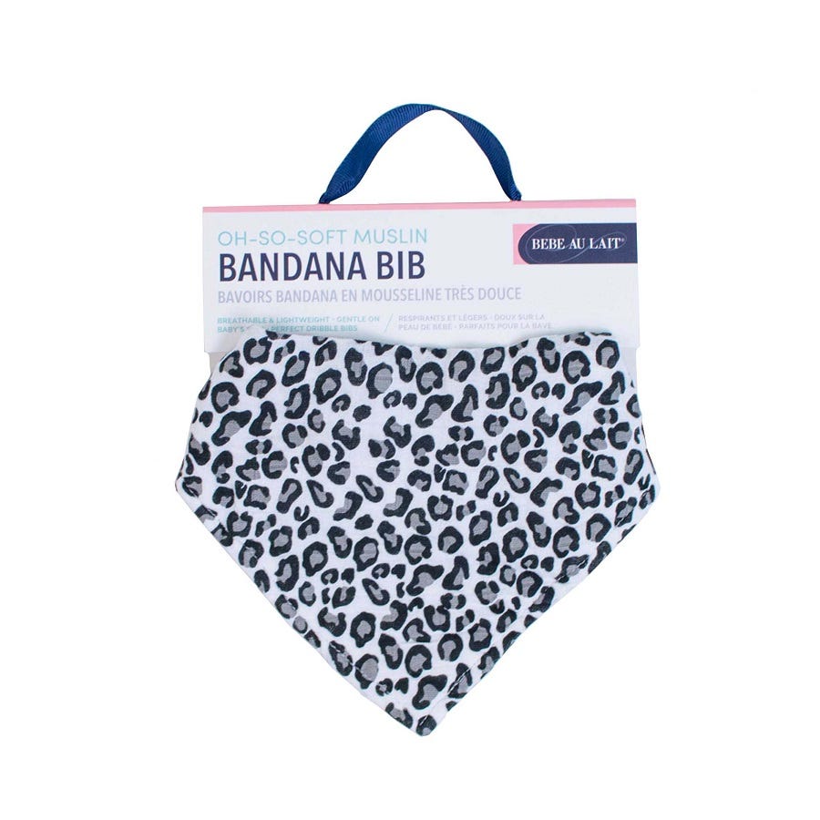BEBE AU LAIT LEOPARD BAMBOO BLEND BANDANA BIB