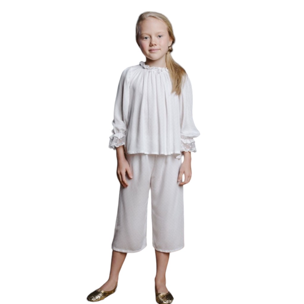 Conjunto Pijama Niña Crema 2-4