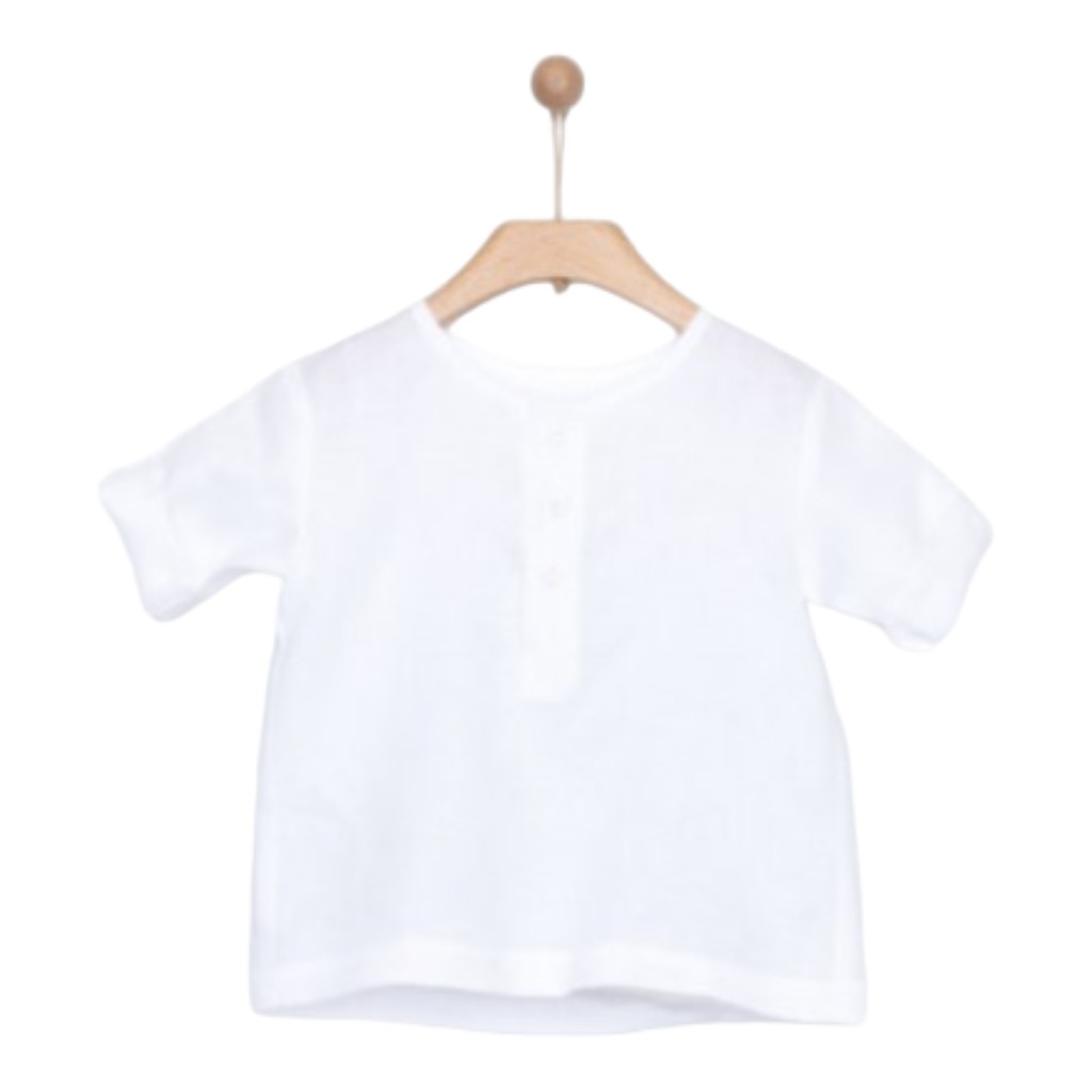 Camisa Bebe Niño Blanco M/C 3-6M