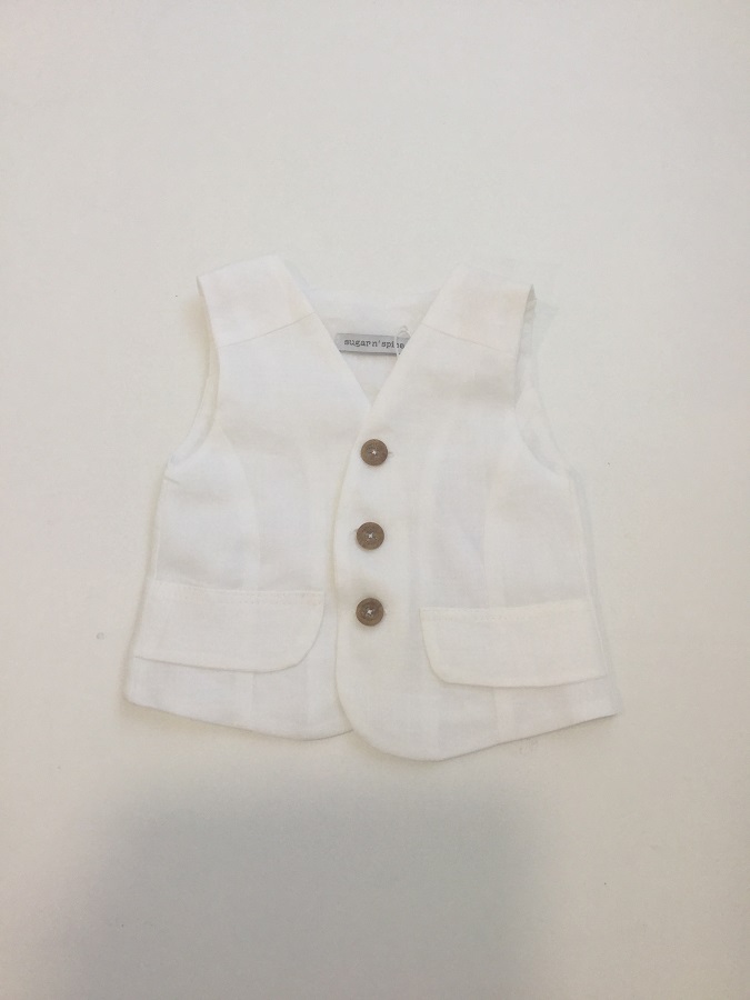 Chaqueta De Lino Blanco De 9-12 Meses Sugar N' Spice