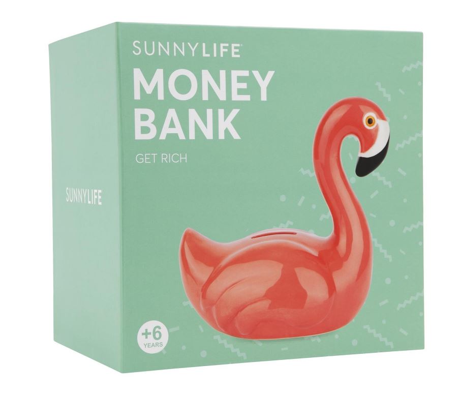 SUNNYLIFE MONEY BANK FLAMINGO