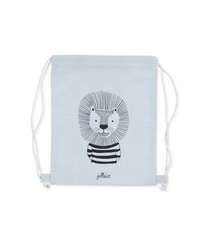Mochila 30X35Cm Canvas Wild Animals Soft Blue Jollein
