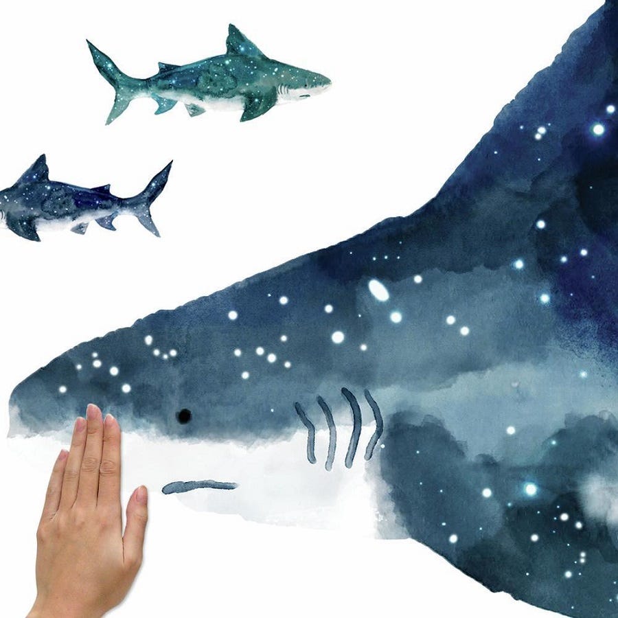 Calcomanía De Pared Shark Peel And Stick Wallcoverings