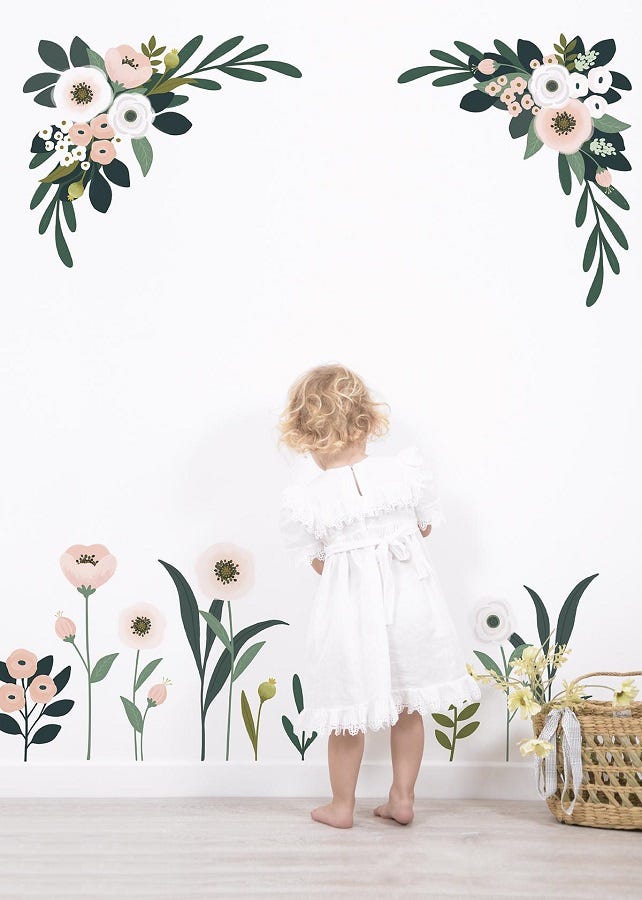 Stickers De Pared Con Diseño De Flores Lilipinso
